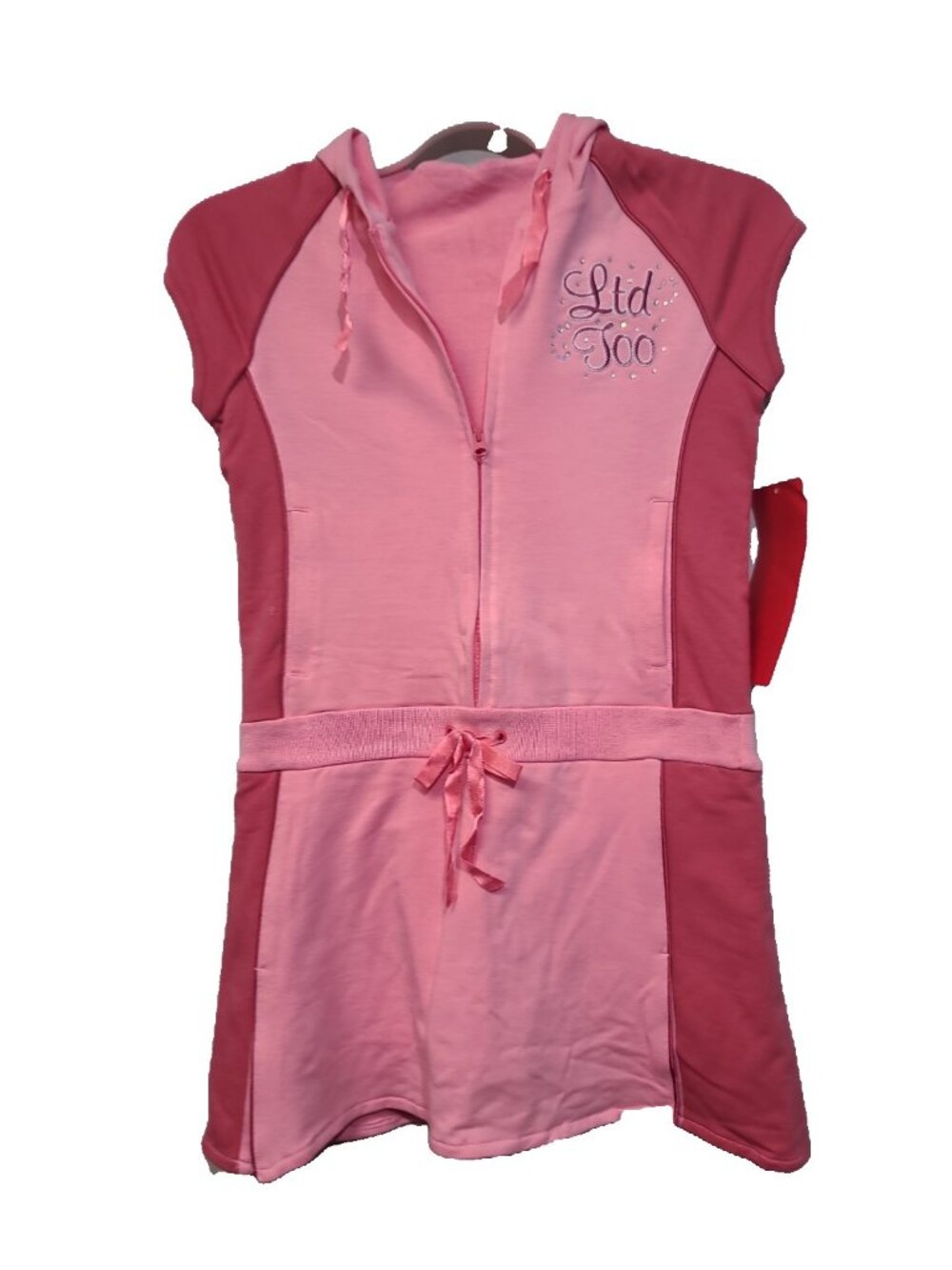 Limited Too VIntage Y2K activewear hoodie dress Size 10 Pink NWT